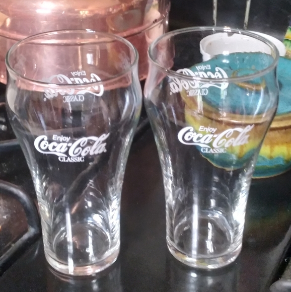 Source Unknown Other - Vintage Coca Cola Classic Fountain Glasses FABULOUS! 🇺🇸💥